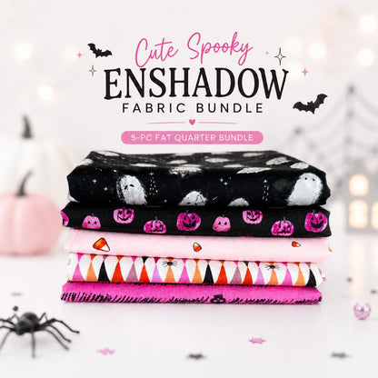 Cute Spooky Enshadow Fabric Bundle | 5pc Fat Quarter Bundle | Pink Halloween AGF Fabric Bundle