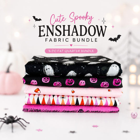 Cute Spooky Enshadow Fabric Bundle | 5pc Fat Quarter Bundle | Pink Halloween AGF Fabric Bundle