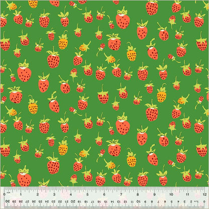 Heather Ross Garden & Meadow Fabric Bundle – Studio Edit by Windham Fabrics – Clover Strawberry Bee Mushroom Prints