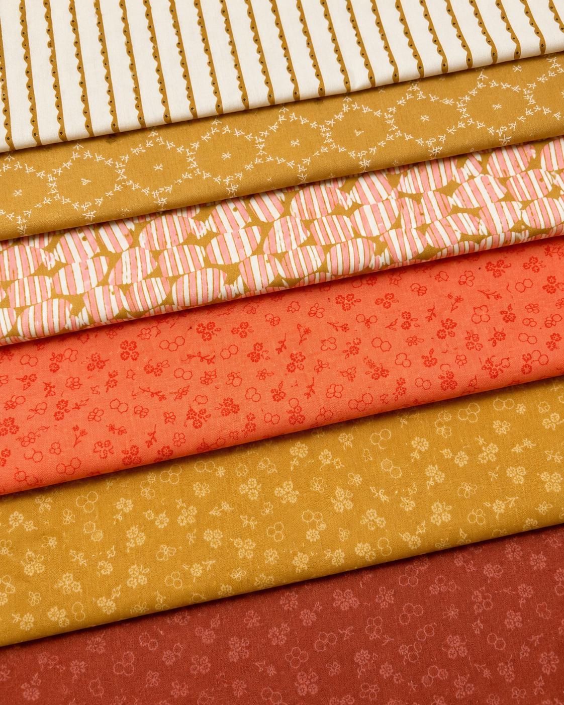Summer Homestead Honeycomb Harvest Fabric Bundle, 6pc Fat Quarter Bundle, Sewcial Bee Collective, AGF, Honey Bee Quilt Fabric