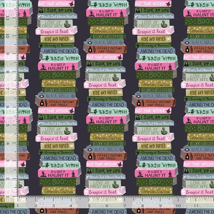 Midnight Spellbook Fabric Bundle | 5pc Fat Quarter or Half Yard Halloween Bundle | Witchy Apothecary Quilt Fabric | Dear Stella Fabrics