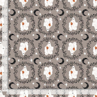 Pink Moon Ghosts Fabric Bundle | 3pc Fat Quarter or Half Yard Halloween Bundle | Cute Spooky Cottagecore | by Pammie Jane for Dear Stella