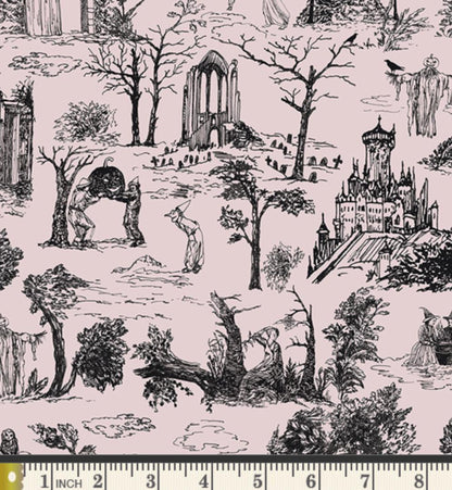 Shadowmere Moonpetal ENW-49411 Fabric by Katarina Roccella for AGF | Enshadow Collection Cotton Fabric | Gothic Toile Quilting Cotton
