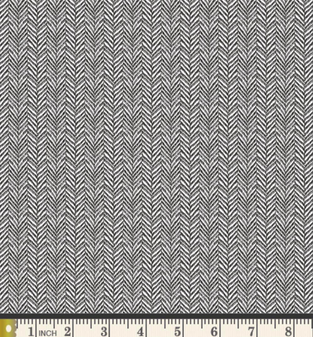 Witchbone Ghost ENW-49413 Fabric by Katarina Roccella for AGF | Enshadow Collection Cotton Fabric | Gray Herringbone Blender Fabric