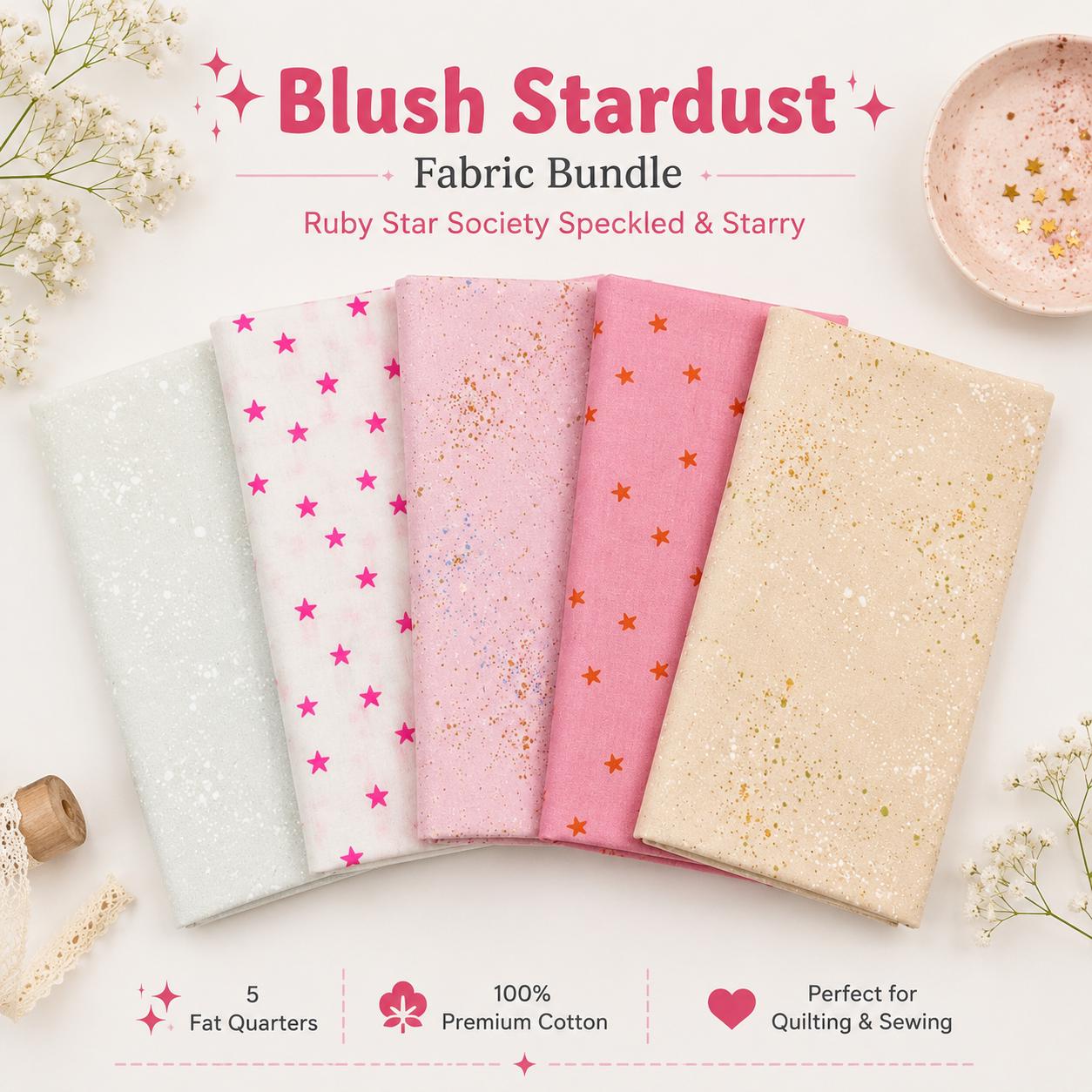 Blush Stardust Fabric Bundle - 5PC FQ/Half Yard