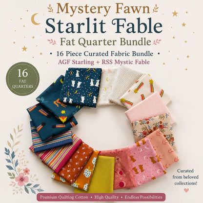 Mystery Fawn Starlit Fable Fat Quarter Bundle – 16 Piece Curated Fabric Bundle – AGF Starling + Mystic Fable Quilting Cotton