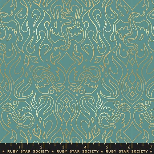 Dragon's Hoard Fabric Bundle | Curated FireGlow Bundle | Ruby Star Society Dragon Fabric | 9 Fat Quarters | Sarah Watts Fantasy Fabric