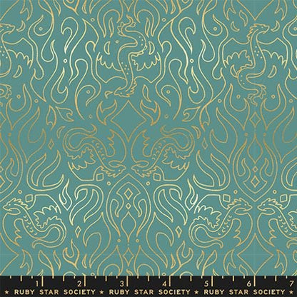 Dragon's Hoard Fabric Bundle | Curated FireGlow Bundle | Ruby Star Society Dragon Fabric | 9 Fat Quarters | Sarah Watts Fantasy Fabric