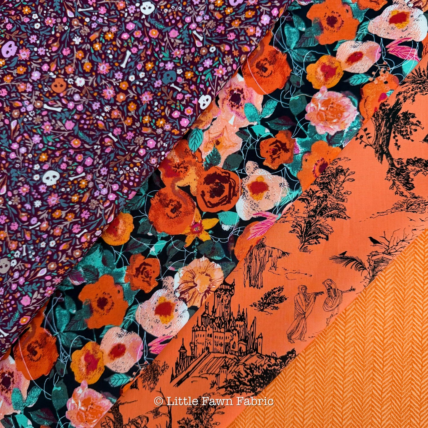 Enshadow Full Collection Bundle | 16pc Fat Quarter Set | Katarina Roccella Fabric Bundle | Art Gallery Fabrics Gothic Halloween Quilt Fabric
