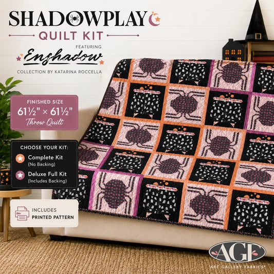 Shadowplay Quilt Kit | Enshadow by Katarina Roccella | Art Gallery Fabrics | Throw Quilt Kit | Complete or Deluxe Full Kit Available