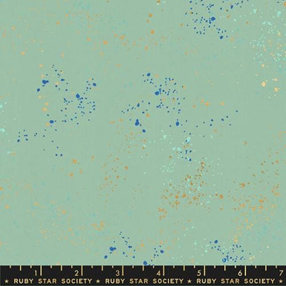 Speckled Metallic Frost RS5027 84M Ruby Star Society Fabric | Rashida Coleman Hale Aqua Speckled Metallic Cotton Fabric