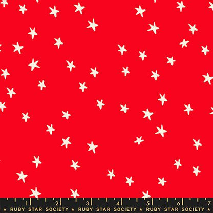 Starry New Ladybug RS4109 74 Ruby Star Society Fabric | Alexia Abegg Starry Red Cotton Fabric