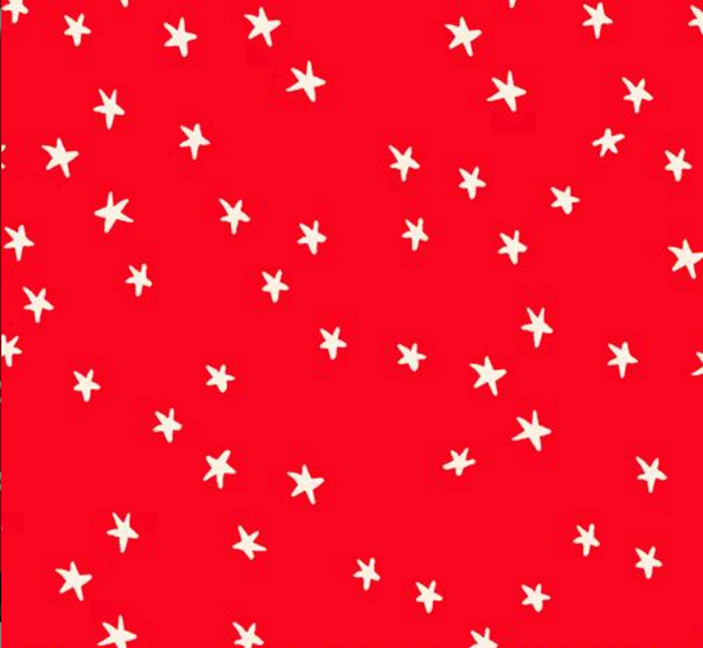 Starry New Ladybug RS4109 74 Ruby Star Society Fabric | Alexia Abegg Starry Red Cotton Fabric