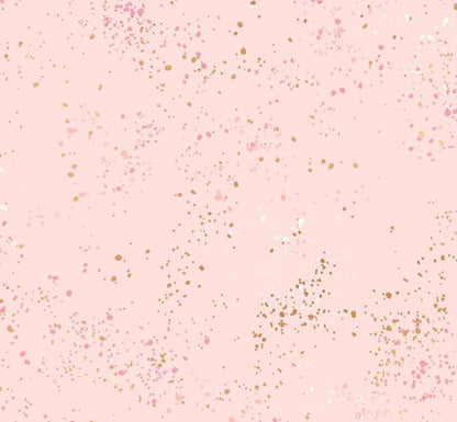 Speckled Metallic Pale Pink RS5027-91M Fabric by the Yard | Ruby Star Society Speckled Metallic | Blush Pink Gold Metallic Blender Fabric