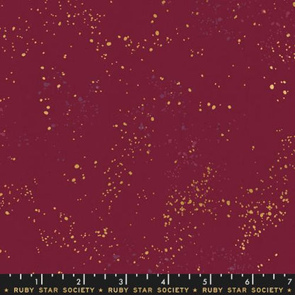 Speckled Metallic Wine Time RS5027-36M Fabric by the Yard | Ruby Star Society Speckled Metallic | Burgundy Wine Metallic Blender Fabric
