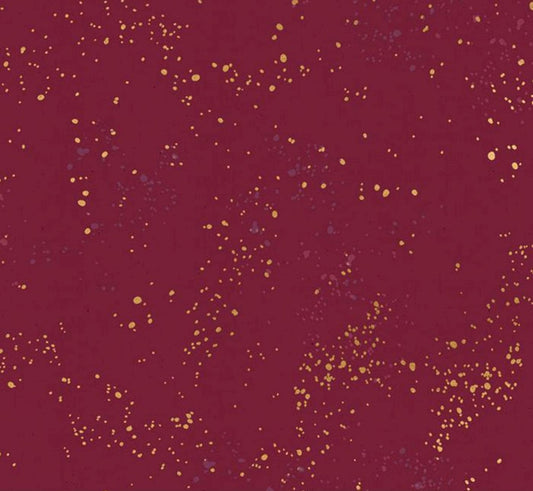 Speckled Metallic Wine Time RS5027-36M Fabric by the Yard | Ruby Star Society Speckled Metallic | Burgundy Wine Metallic Blender Fabric