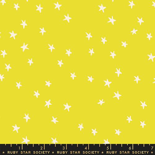 Starry Citron RS4109-47 Fabric | Ruby Star Society Starry | Alexia Abegg | Citron Yellow Star Blender Fabric | Modern Quilting Cotton