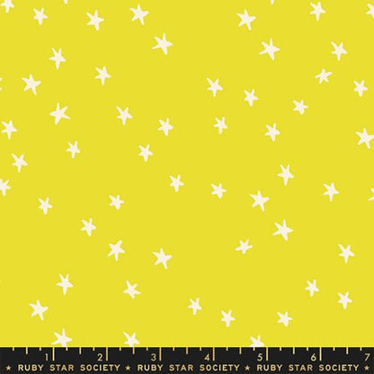 Starry Citron RS4109-47 Fabric | Ruby Star Society Starry | Alexia Abegg | Citron Yellow Star Blender Fabric | Modern Quilting Cotton