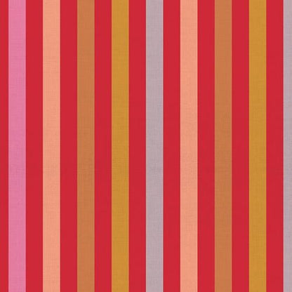 Stripe in Fruit Salad | Picnic WOVENS by Suzy Quilts | Art Gallery Fabrics Yarn-Dyed Cotton | Pink Red Stripe Fabric 57-58" wide
