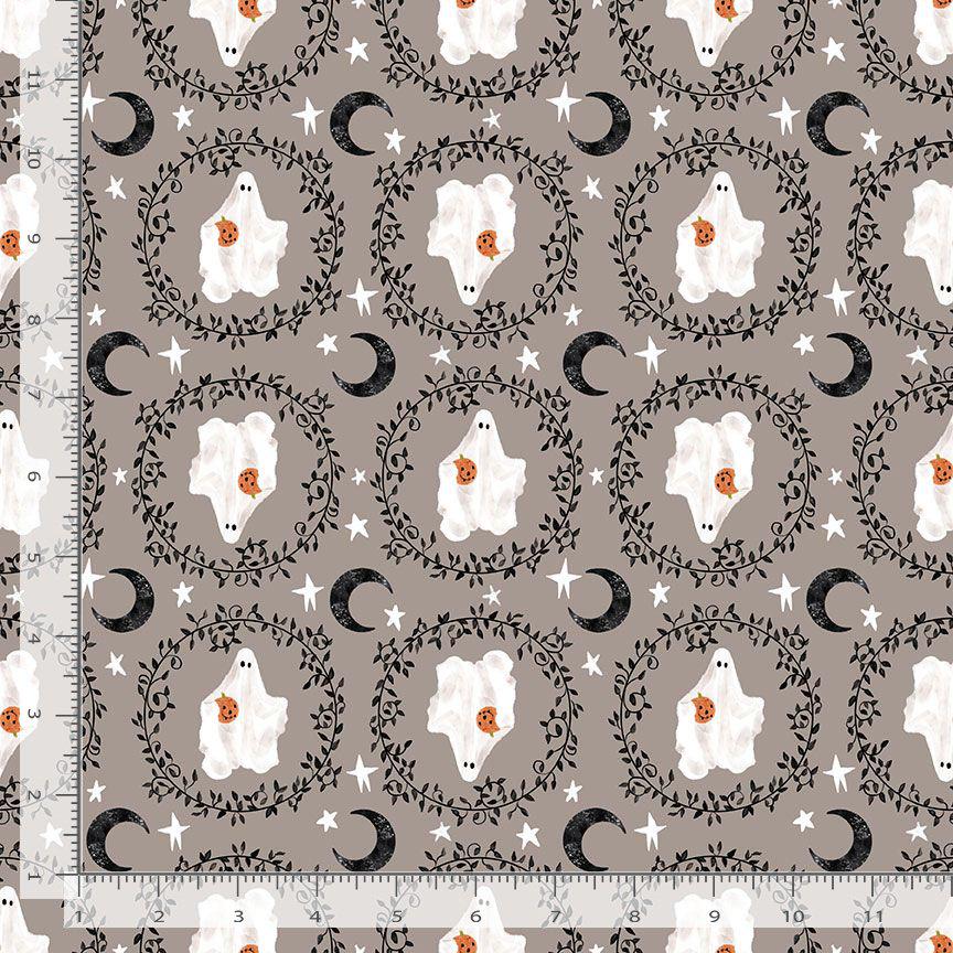 Boo-Tique Fabric by Pammie Jane for Dear Stella | Neutral Ghost Halloween Fabric | Cottagecore Spooky Cotton | STELLA DPJ3391 PALOMA