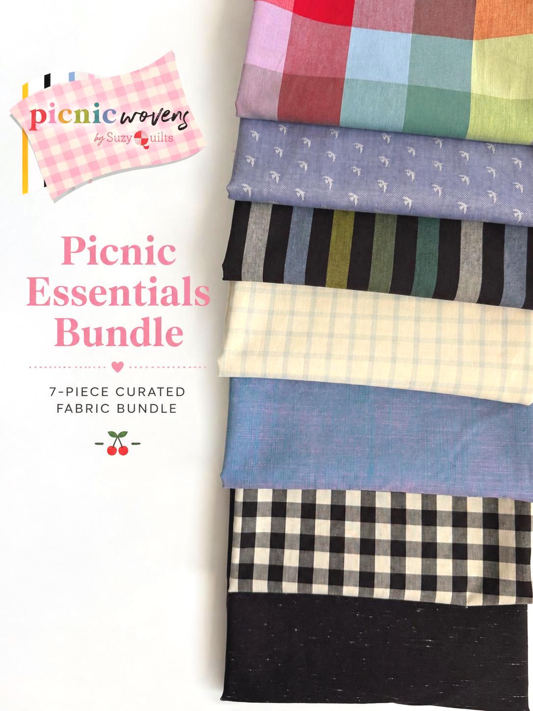 Picnic Essentials Bundle | 7 Fat Quarters or Half Yards | Suzy Quilts Picnic WOVENS | Art Gallery Fabrics Curated Fabric Bundle