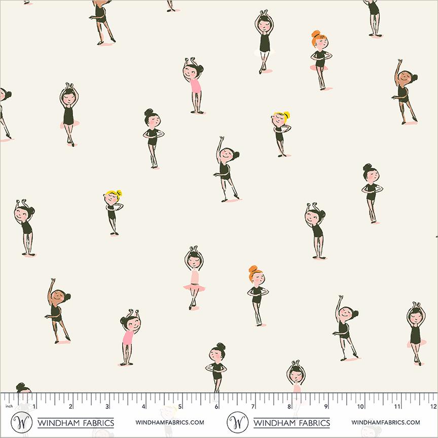Ballerinas Fabric | Heather Ross Favorites | Windham Fabrics Cotton | Ballet Dancer Fabric | Girls Quilt Fabric by the Yard