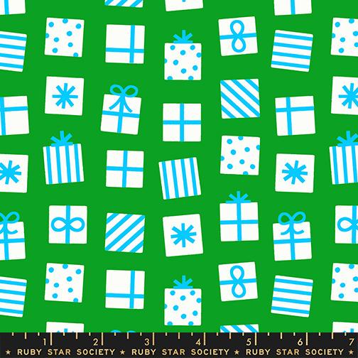 Merry Happy Verdant Fabric by Kimberly Kight for Ruby Star Society | Green Christmas Gift Fabric | Secret Santa Holiday Quilting Cotton