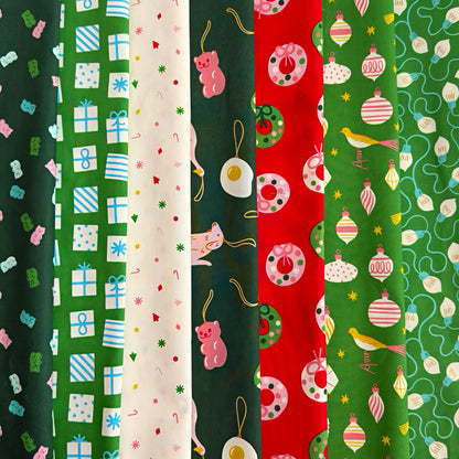 Merry Happy Signature Bundle | 7 Fat Quarters | Kimberly Kight for Ruby Star Society | Christmas Fabric Bundle | Holiday Quilt Fabric