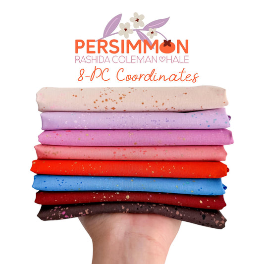 Persimmon Coordinates Bundle | 8-pc Fat Quarter or Half Yard | Ruby Star Society | Rashida Coleman Hale | Speckled Fabric Bundle