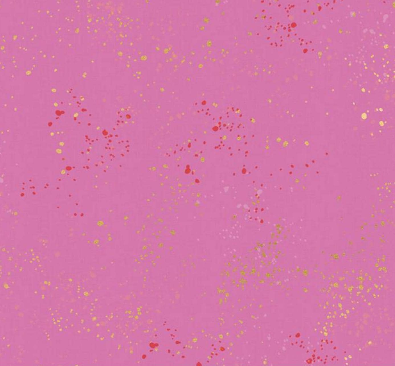 Speckled Metallic Daisy RS5027-41M Fabric by the Yard | Ruby Star Society Speckled Metallic | Bright Pink Gold Metallic Blender Fabric
