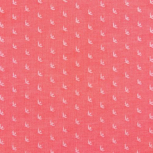 Birds in Cardinal Fabric | Picnic WOVENS by Suzy Quilts | Art Gallery Fabrics Jacquard Woven Cotton | Bird Fabric by the Yard 57-58" Wide