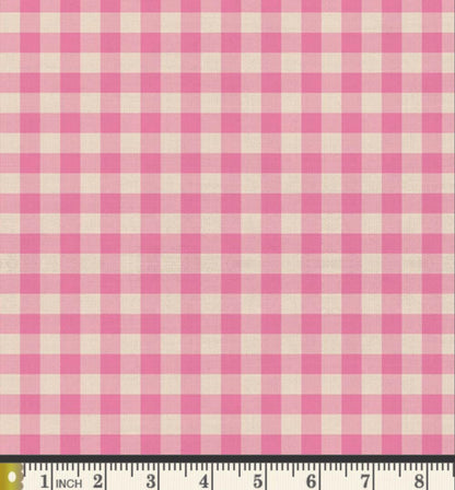 Gingham in Bubblegum | Picnic WOVENS by Suzy Quilts | Art Gallery Fabrics Yarn-Dyed Gingham Cotton | Pink Check Fabric 57-58" wide