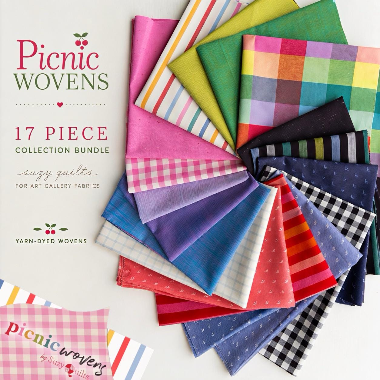 Picnic WOVENS Full Collection Bundle | 17 Fat Quarters or Half Yards | Suzy Quilts for Art Gallery Fabrics