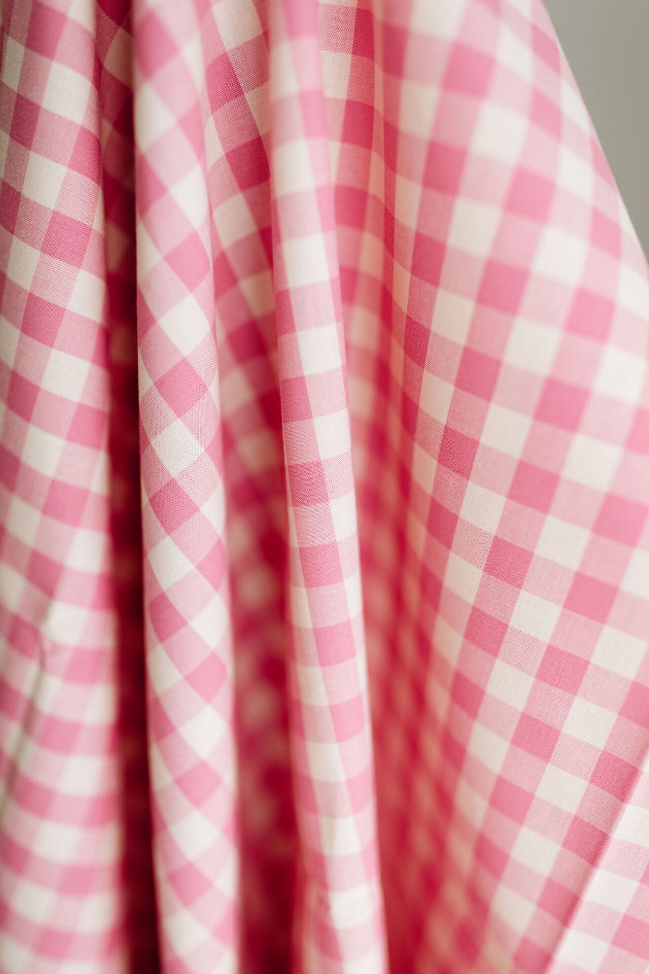 Gingham in Bubblegum | Picnic WOVENS by Suzy Quilts | Art Gallery Fabrics Yarn-Dyed Gingham Cotton | Pink Check Fabric 57-58" wide