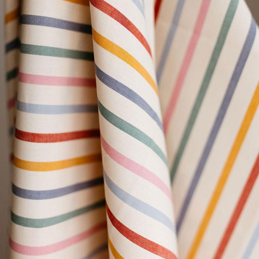 Stripe in Sun Dress | Picnic WOVENS by Suzy Quilts | Art Gallery Fabrics Yarn-Dyed Cotton | Multicolor Stripe Woven Fabric 57-58" Wide