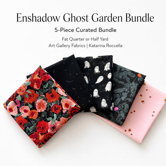 Enshadow Ghost Garden Bundle – 5 Piece Halloween Fabric Bundle – Art Gallery Fabrics – Katarina Roccella – Fat Quarter or Half Yard