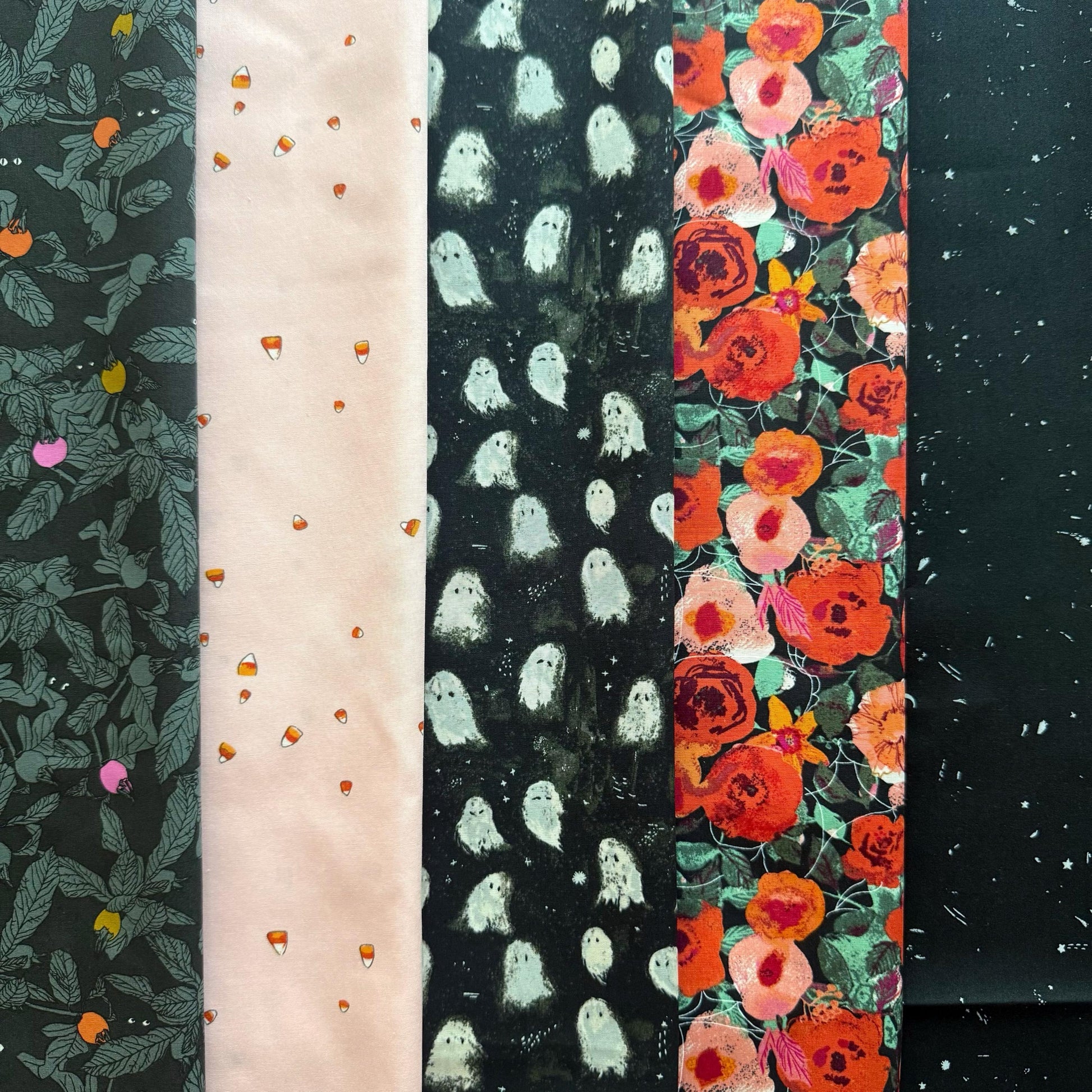 Enshadow Ghost Garden Bundle – 5 Piece Halloween Fabric Bundle – Art Gallery Fabrics – Katarina Roccella – Fat Quarter or Half Yard