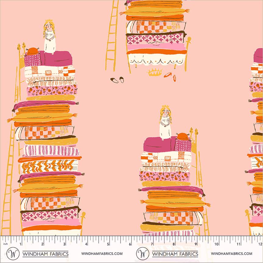 Princess and the Pea | Heather Ross Favorites | Windham Fabrics Cotton | Fairytale Princess Fabric | Storybook Quilt Fabric