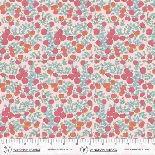 Apples | Heather Ross Favorites | Windham Fabrics Cotton | Apple Orchard Fabric | Cottagecore Floral Fruit Fabric
