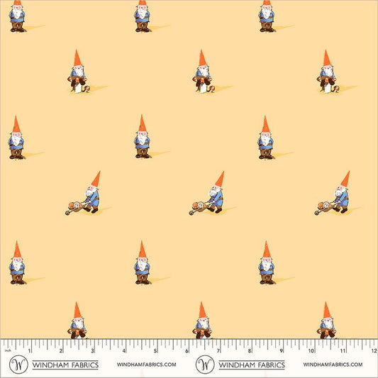Gnomes | Heather Ross Favorites | Windham Fabrics Cotton | Storybook Gnome Fabric | Whimsical Quilt Fabric by the Yard