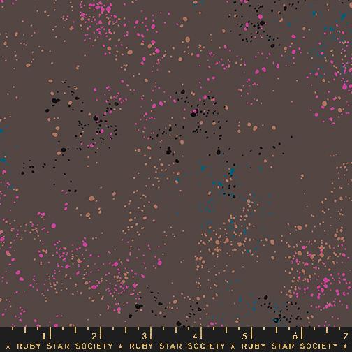 Speckled Caviar Quilting Cotton Fabric | Brown Paint Splatter Blender 100% Cotton