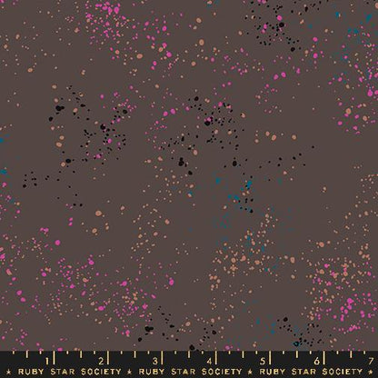Speckled Caviar Quilting Cotton Fabric | Brown Paint Splatter Blender 100% Cotton