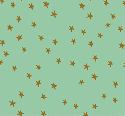 Starry New Moss Fabric by Alexia Abegg for Ruby Star Society | RS4109 88 | Light Green Star Blender Quilting Cotton