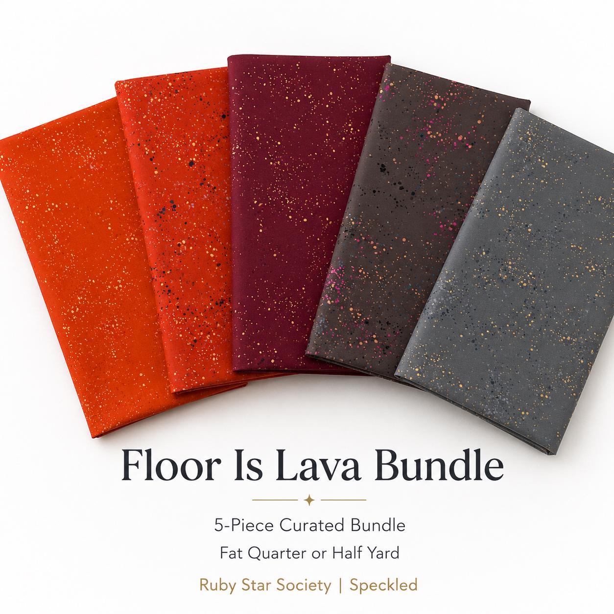 Floor Is Lava Bundle - Ruby Star Society Speckled Fabric Bundle - Red Wine Gray Blender Basics - Fat Quarter or Half Yard