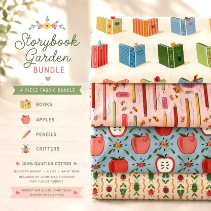 Storybook Garden Bundle | 4 Piece Curated Fabric Bundle | Cloud9 Fabrics | Jayme Marie Designs | Teacher Quilt Fabric