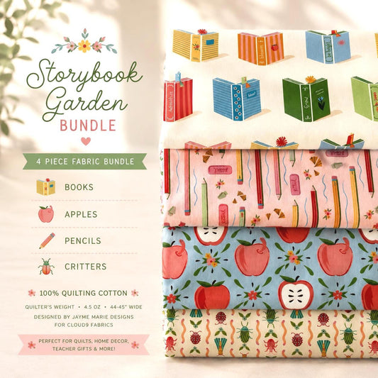 Storybook Garden Bundle | 4 Piece Curated Fabric Bundle | Cloud9 Fabrics | Jayme Marie Designs | Teacher Quilt Fabric