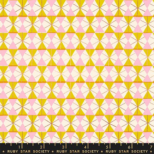 Merry Happy Metal Golden Hour Fabric by Kimberly Kight for Ruby Star Society | Metallic Geometric Christmas Fabric | Holiday Blender Cotton