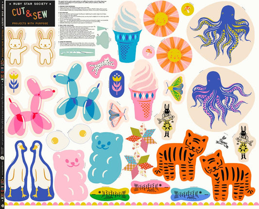 Projects With Purpose 2026 Cut & Sew Panel | Ruby Star Society Sewing Fabric Panel | Softie and Stuffed Animal Sewing Project | RS5217 11