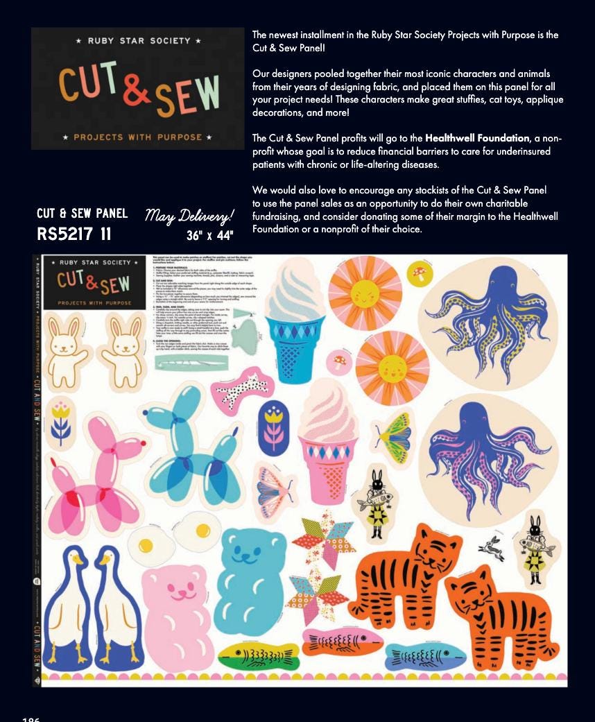 Projects With Purpose 2026 Cut & Sew Panel | Ruby Star Society Sewing Fabric Panel | Softie and Stuffed Animal Sewing Project | RS5217 11