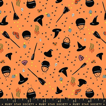 Black Cat Magic Halloween Fabric Bundle, Freaky Familiars Ruby Star Society, 6 Piece Fat Quarter Bundle